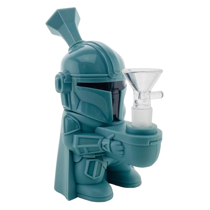 Bong cu filtrare fum cu apa, pentru plante tutun, Star Wars The Mandalorian, 15cm