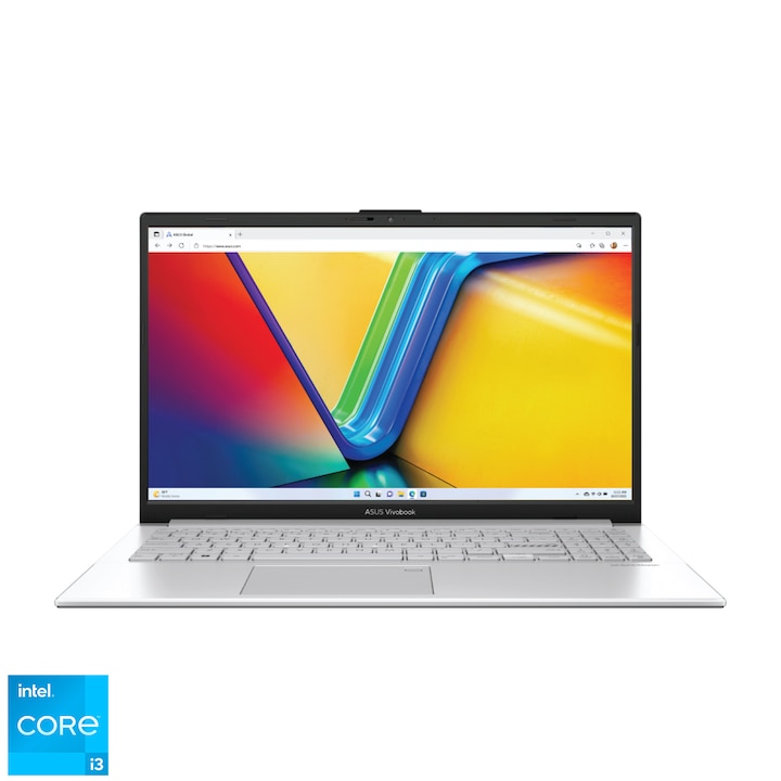 Asus VivoBook Go E1504GA-NJ282 15.6" FullHD laptop, Intel Core i3-N305, 8GB RAM, 512GB SSD, Intel UHD Graphics, EFI Shell, Magyar billentyűzet, Ezüst