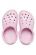 Crocs, Крокс с отворена пета и релефно лого на подметката, Бял/Пастелнорозов