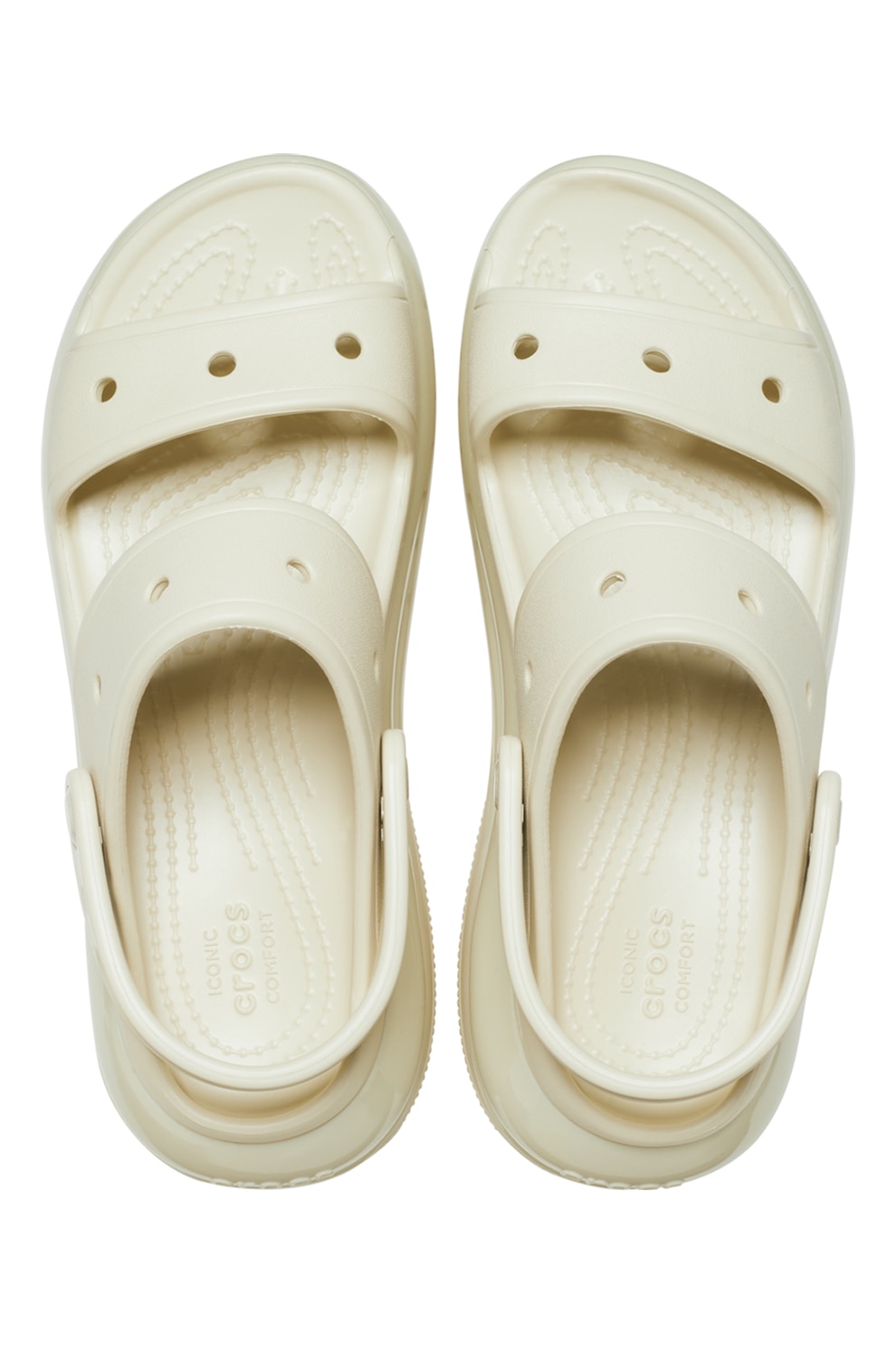 Crocs, Sandale slingback Mega Crush, Alb fildes, 39-40 - eMAG.ro
