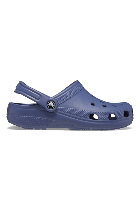 Crocs, Saboti unisex de cauciuc cu logo, Albastru inchis, 42-43