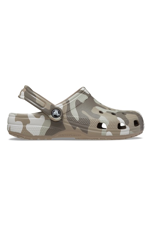 Crocs, Saboti unisex cu model camuflaj, Alb/Maro