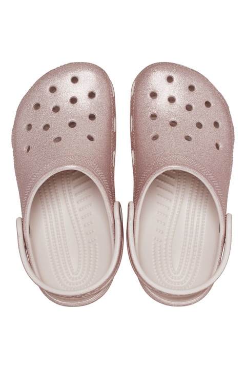 Crocs, Saboti slingback cu aspect stralucitor, Roz prafuit, 29-30 EU