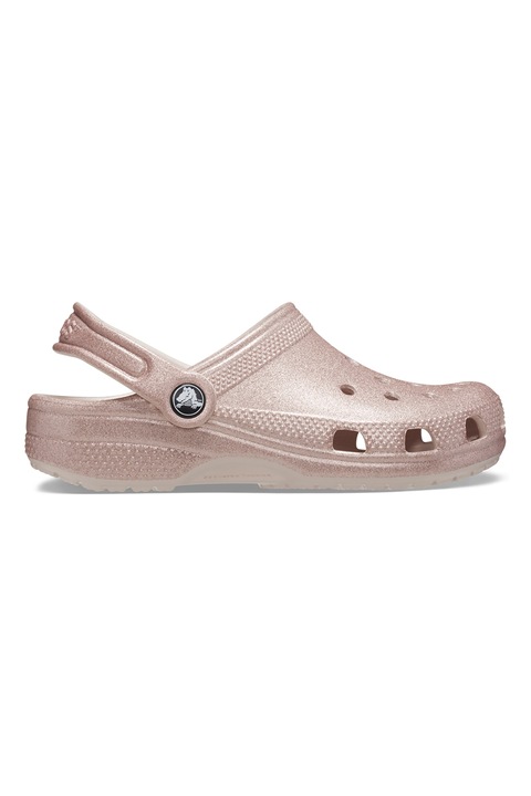 Crocs, Крокс с отворена пета и бляскав ефект, Прашно розово