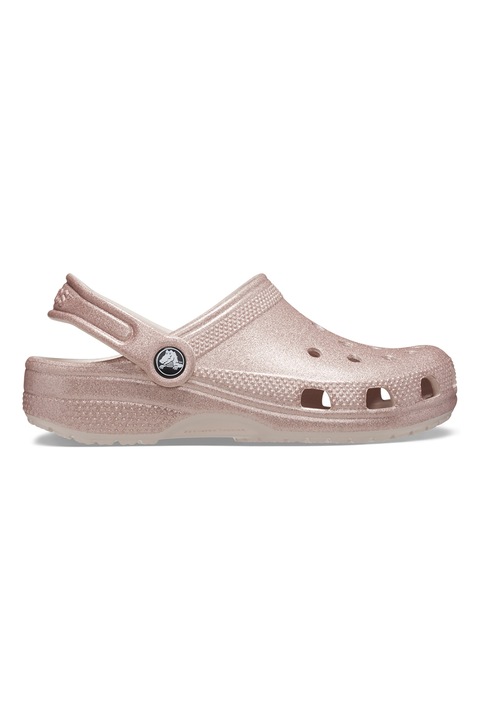 Crocs, Saboti slingback cu aspect stralucitor, Roz prafuit