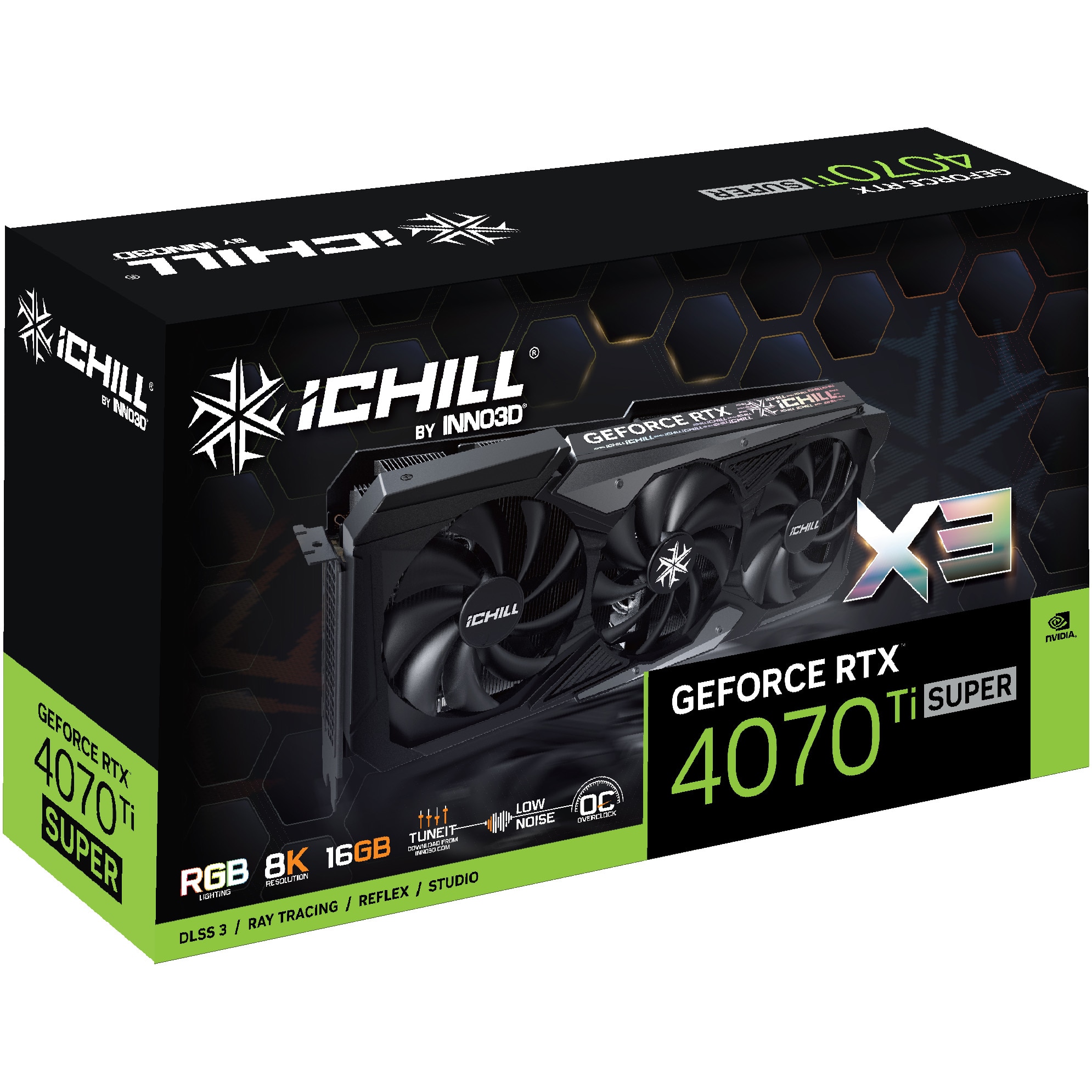 Placa video Inno3D GeForce RTX™ 4070 Ti SUPER iChill X3, 16GB