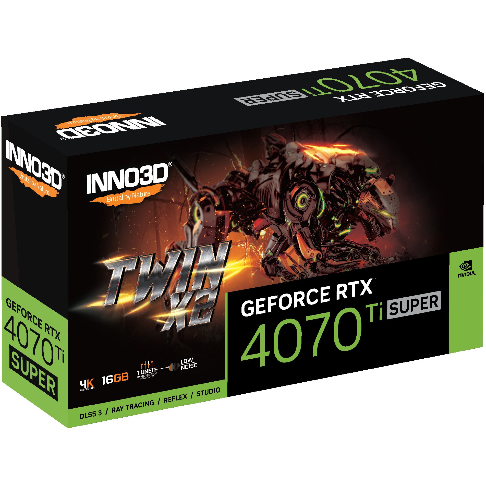 Placa video Inno3D GeForce RTX™ 4070 Ti SUPER Twin 2X, 16GB GDDR6X