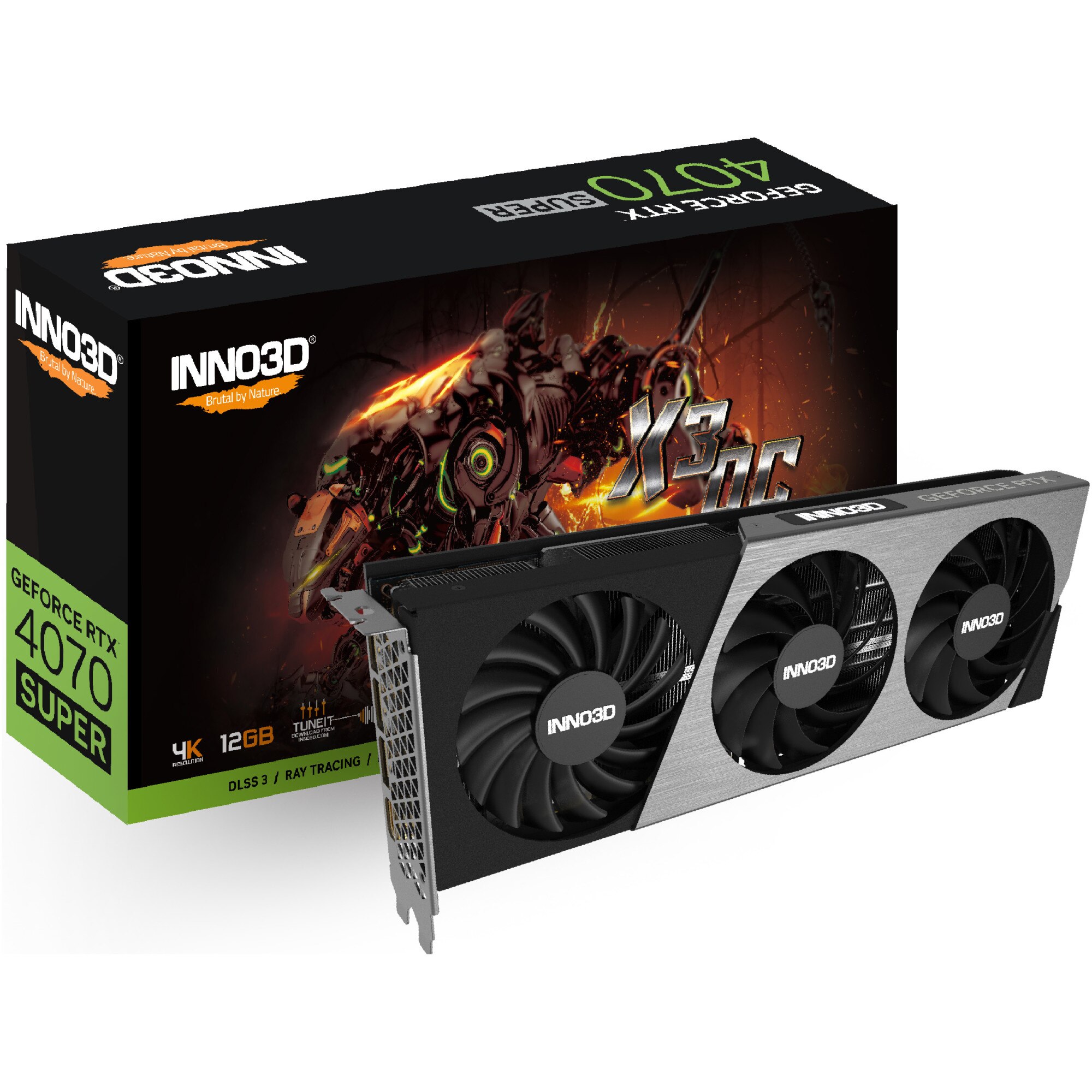 グラフィックボード・グラボ・ビデオカード INNO3D GeForce RTX 4070 SUPER 12GB OC Placa video Inno3D GeForce RTX™ 4070 SUPER X3 OC, 12GB GDDR6, 192