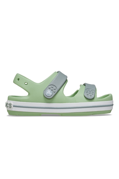 Crocs, Sandale de cauciuc cu logo Cruiser, Gri cenusiu/Verde menta