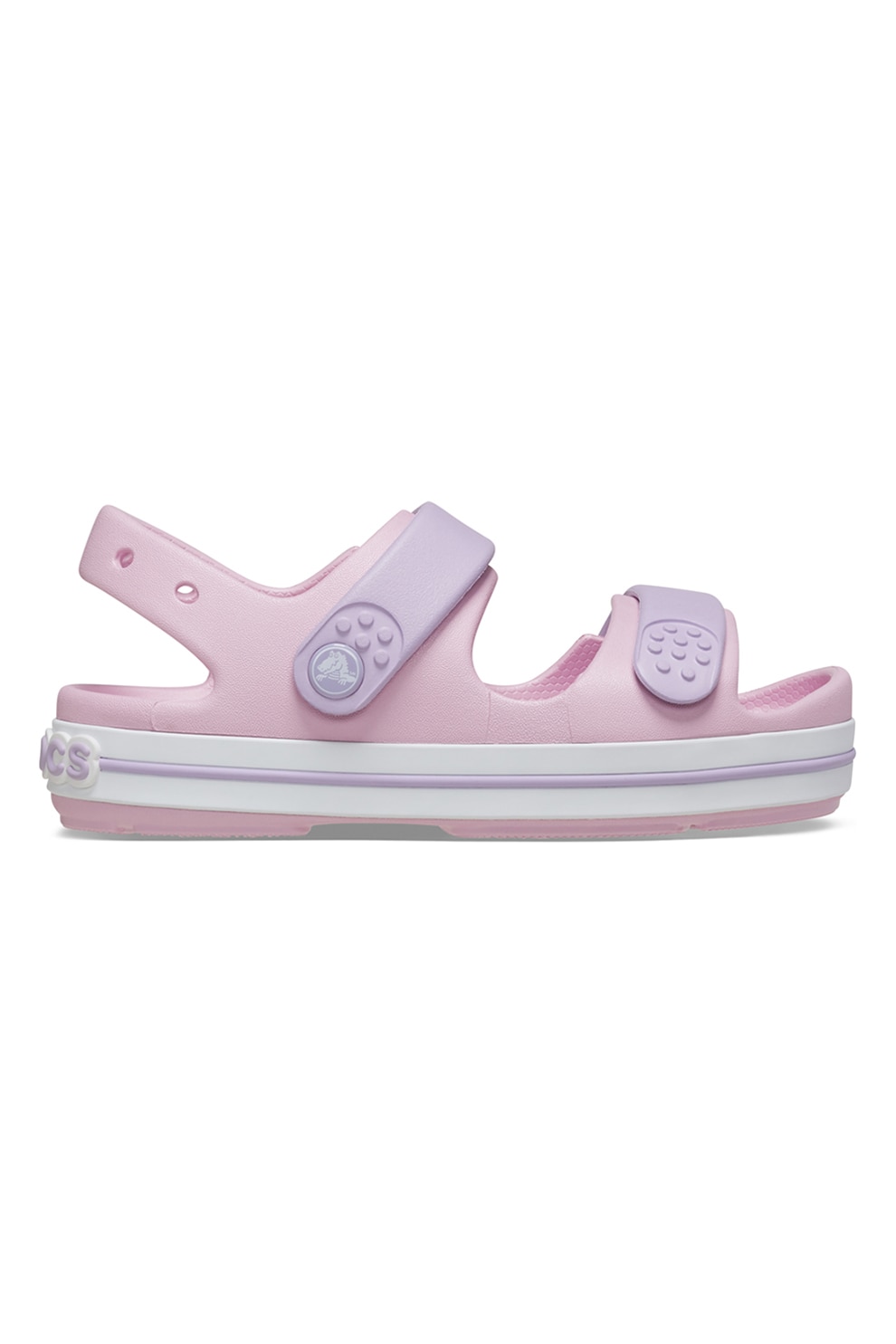 Crocs, Sandale de cauciuc cu logo, Lila, Roz, 19-20 EU