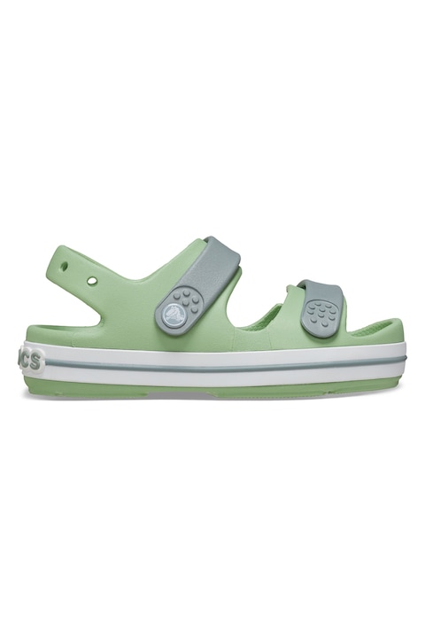 Crocs, Sandale de cauciuc cu detalii logo, Verde/Gri
