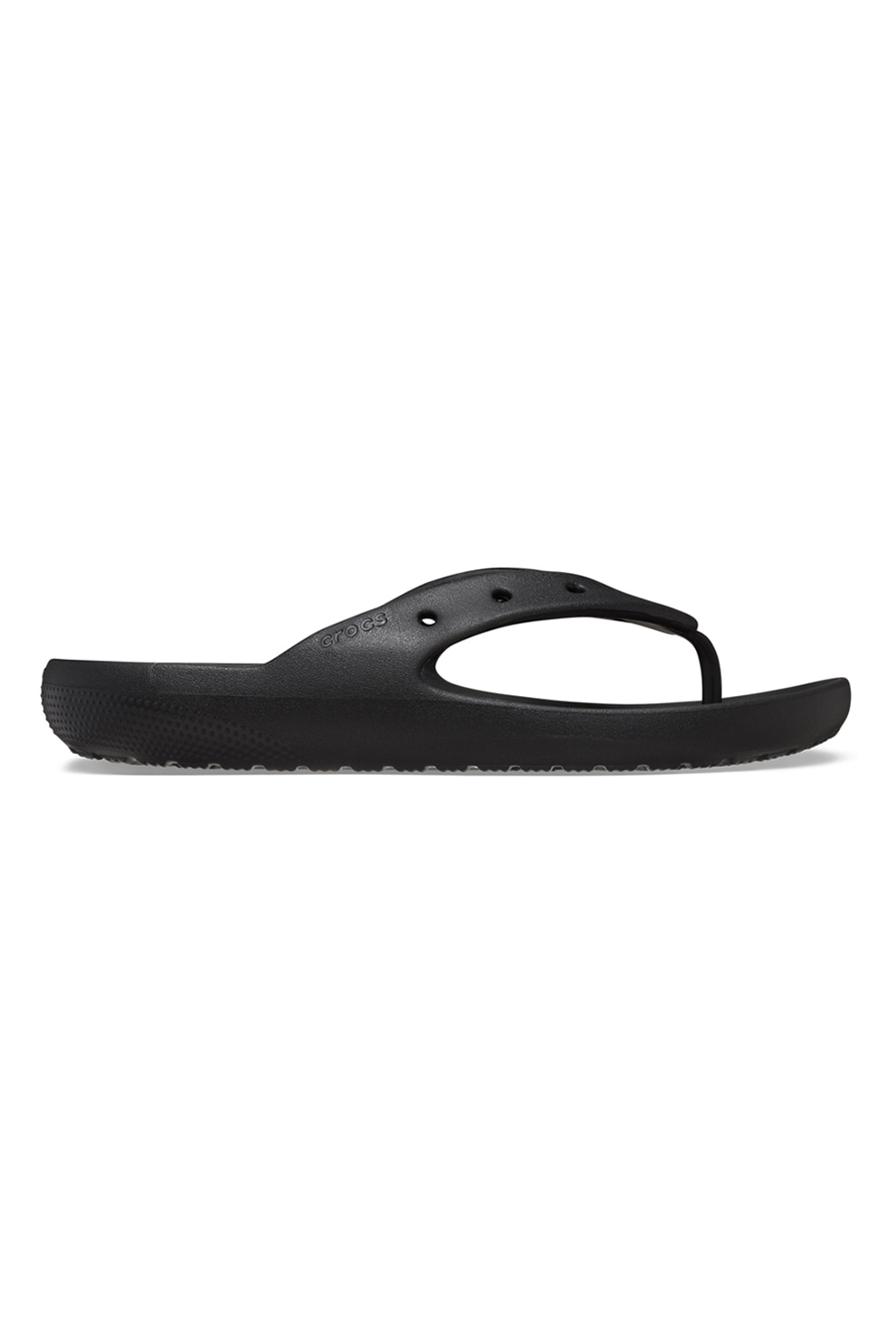 Crocs, Papuci flip-flop de cauciuc cu perforatii, Negru, 41-42