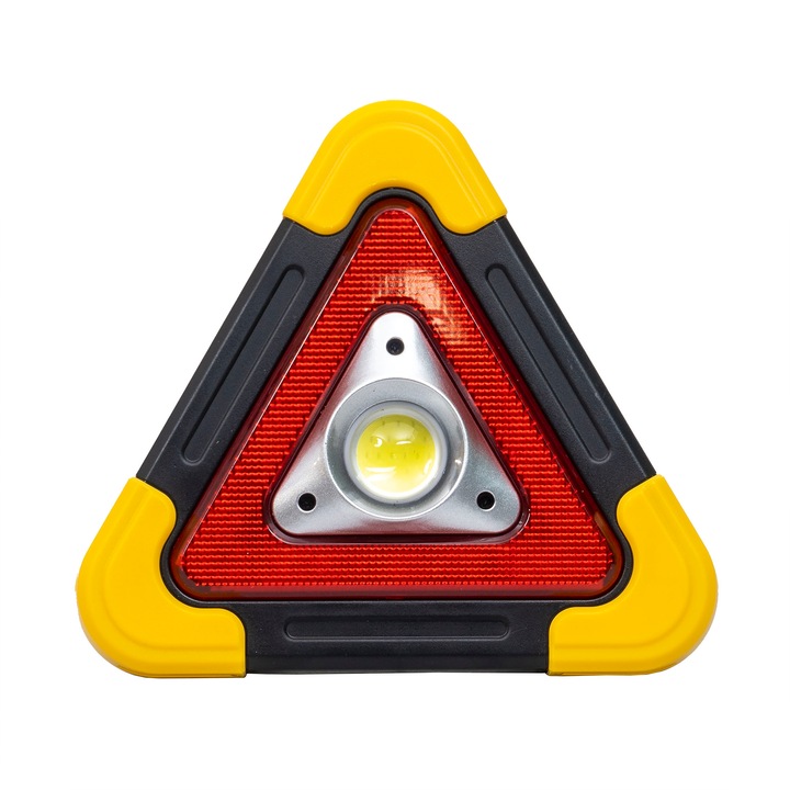 Triunghi reflectorizant 5 moduri de avertizare, incarcare solara/ USB / ZTS 8248