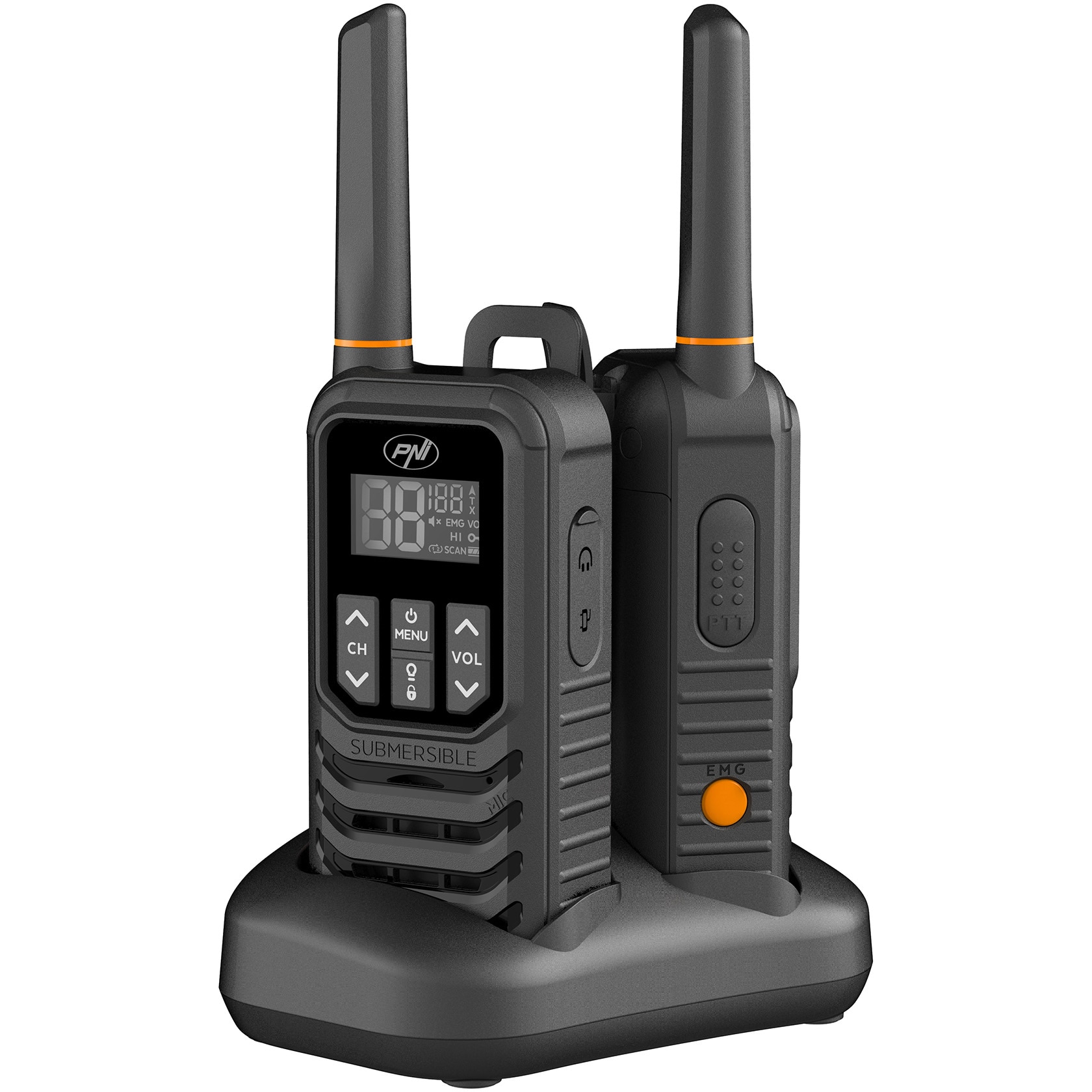 Talkies-walkies PNI PMR R80 PRO - Lot De 2 - 0,5W - 16 Canaux - Étanches