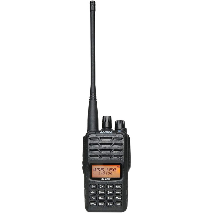 Преносима радиостанция PNI Alinco DJ-VX-50-HE, Dualband, VHF/UHF, Многоцветен дисплей, VOX, DTMF, CTCSS-DCS, FM радио, IP67