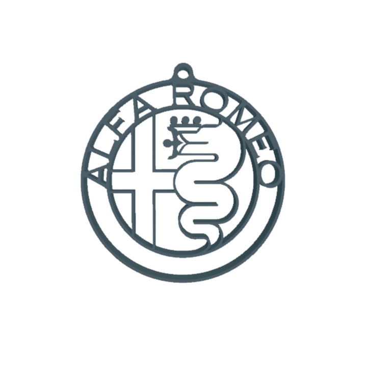 Kulcstartó, "ALFA ROMEO", 57 X 53 mm ezüst