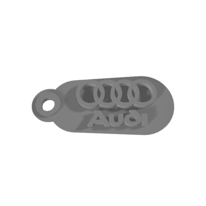 Kulcstartó, "AUDI", 70 X 30 mm ezüst