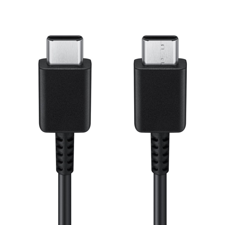 Кабел за пренос на данни и зареждане, INVINCIO®, от USB-C към USB-C, бързо зареждане, найлонова защитна оплетка, повишена устойчивост на многократно огъване, дължина на кабела 1 м, съвместим с всяко устройство с USB-C порт, черен