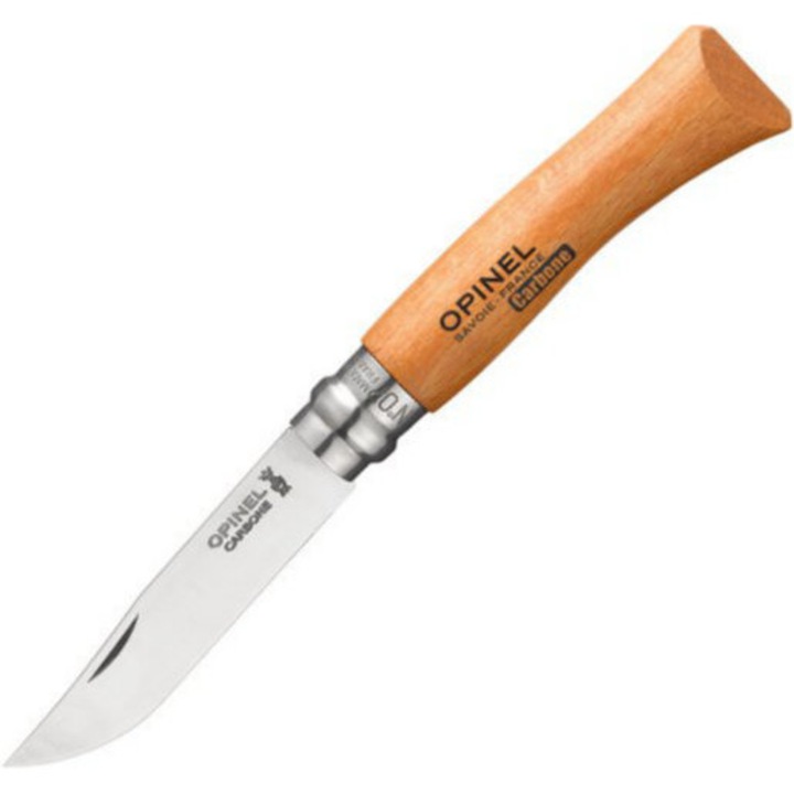 Cutit turistic, Opinel, Otel carbon, 8 cm, Bej