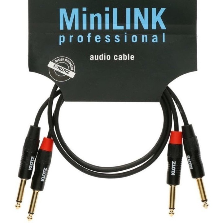 Klotz KT-JJ300 3m audio kábel, aranyozott jack, tartós burkolat, zipcord konstrukció