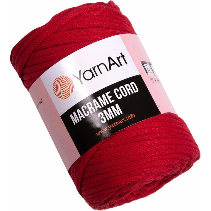 Makramé fonal 3 mm 85 m 773 Piros zsinór