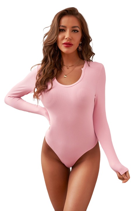 Дамско боди, WildFashion, Полиестер,, Розово