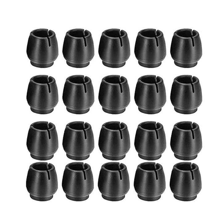 Set 20 protectii pentru picioare scaun din cauciuc, JENUOS®, 10MM-12MM, Negru