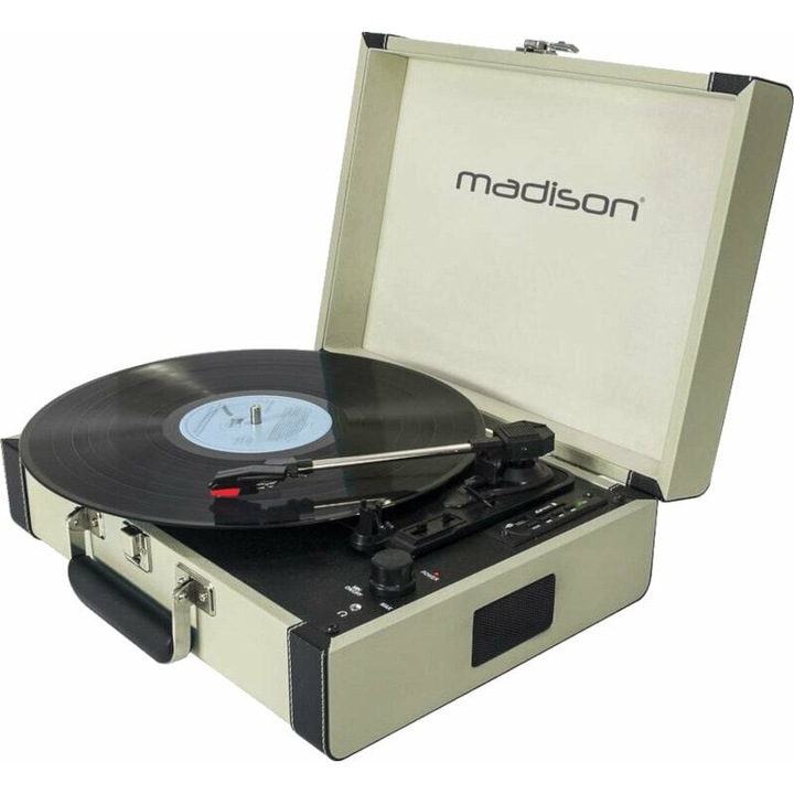 Пикап Madison MAD retrocase CR, USB/SD/MP3, Bluetooth, дърво с кожа