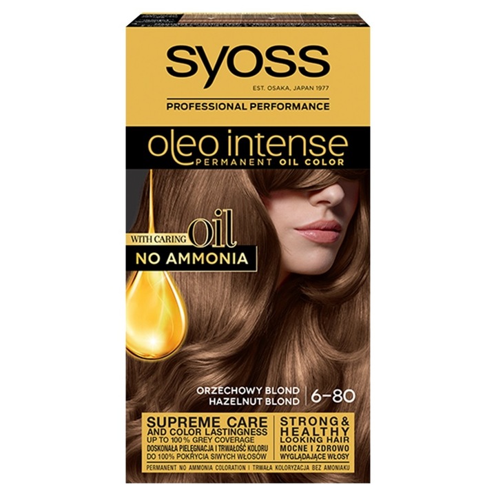 Vopsea de par, Schwarzkopf Syoss Oleo, 6-80 blond, Aluna