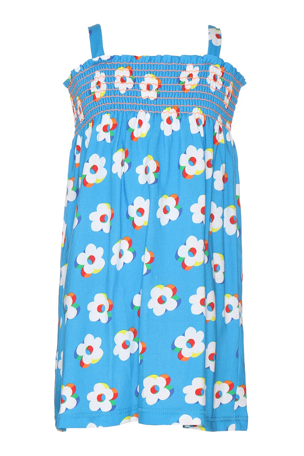 Agatha Ruiz de la Prada, Rochie cu imprimeu floral, fara maneci, Alb, Albastru, 110 CM