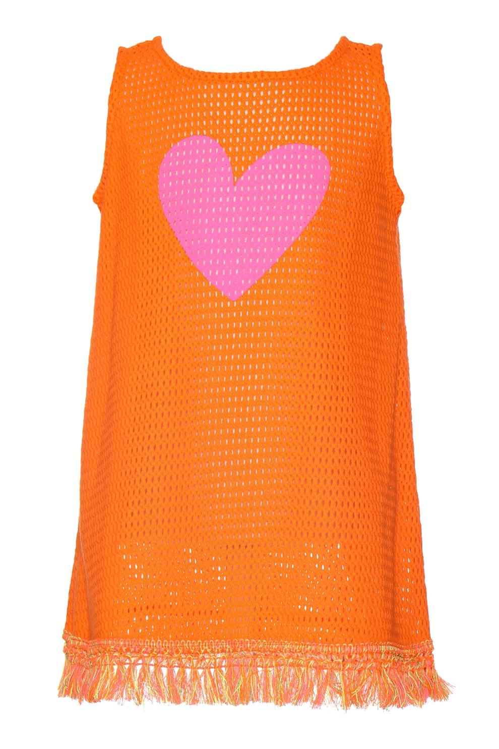 Agatha Ruiz de la Prada, Rochie de plasa cu inimi, Portocaliu, 92 CM