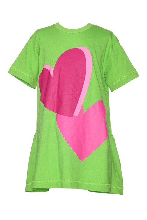Agatha Ruiz de la Prada, Rochie tricou cu imprimeu cu inimi, Verde/Roz