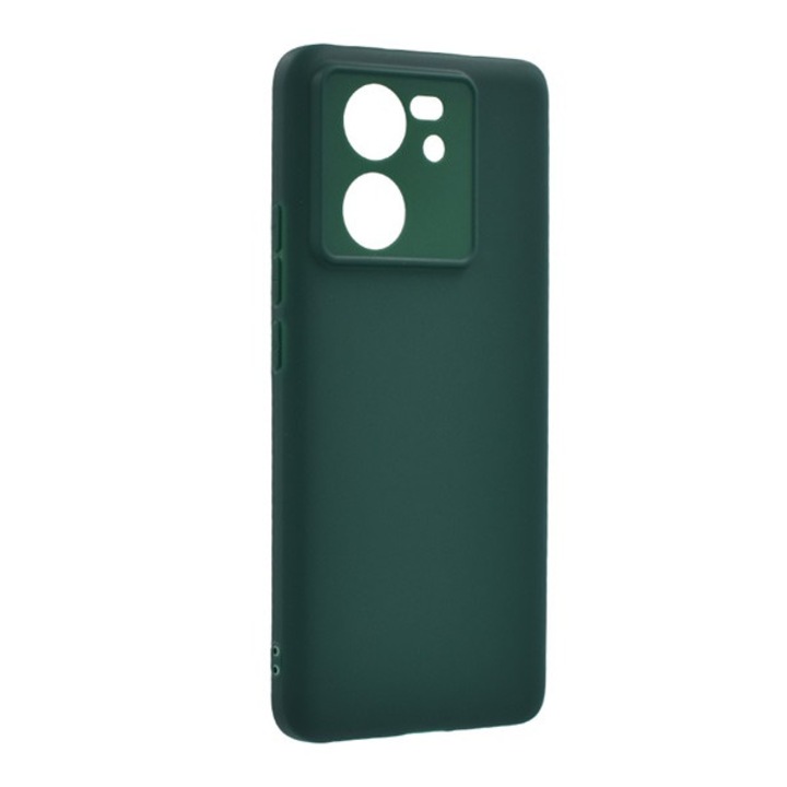 Gigapack szilikon mobiltelefon tok, matt, sötétzöld, kompatibilis: Xiaomi 13T Pro / 13T