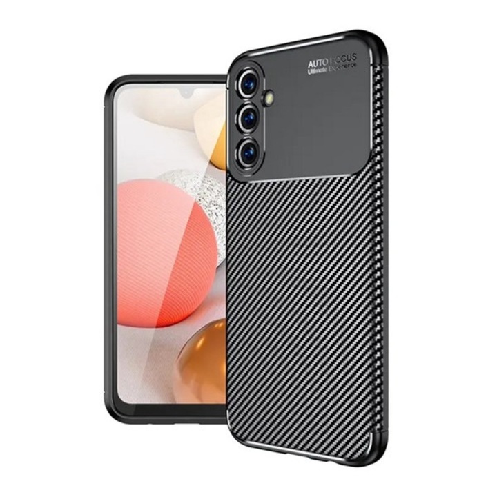 Gigapack szilikon mobiltelefon tok, ütésállóság, légpárnás sarok, karbon minta, fekete, kompatibilis: Samsung Galaxy A25 5G, SM-A256