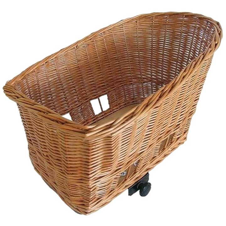 Kerékpárkosár állatoknak Pasja, Bazsalikom, Fonott, 50cm, Barna