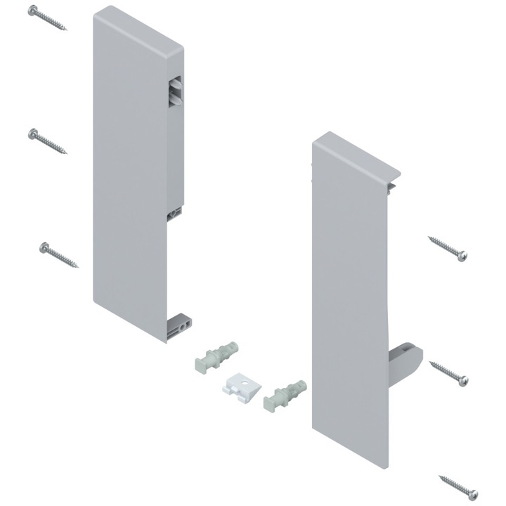 Suport front dreapta si stanga, pentru sertar interior, TandemBox D Antaro, gri-alum, cu lonjeron ZIF.74DO