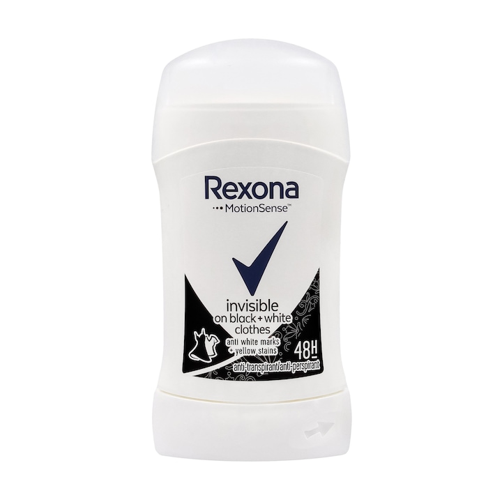 Дезодорант стик за жени, Rexona, Motion Sense, Invisible Black and White, 40 мл
