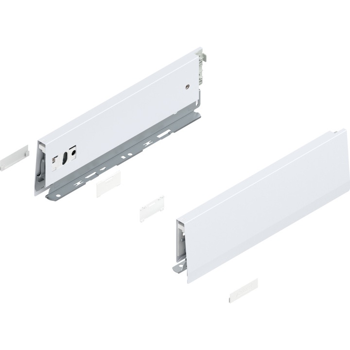 Laterala sertar, MerivoBox M 300 mm, dreapta si stanga, alb-matase, 91 mm