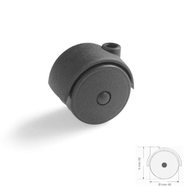 Rotila, D 40 mm, 25 kg, plastic, neagra