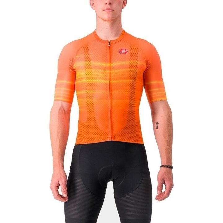 Férfi sport póló, Castelli, Poliészter, Narancssárga, Narancssárga