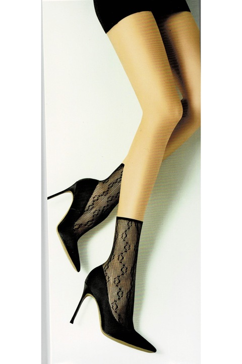 Sosete dama, model elegant, StarFashion, set 2 perechi, negru OneSize, Negru intens, One Size