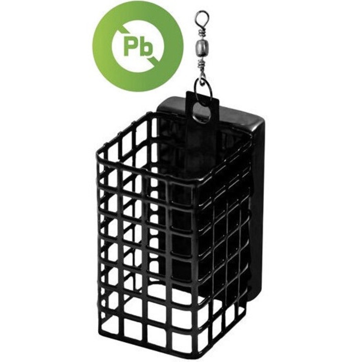 Cosulet feeder, Delphin, Eco, fara plumb, otel, negru