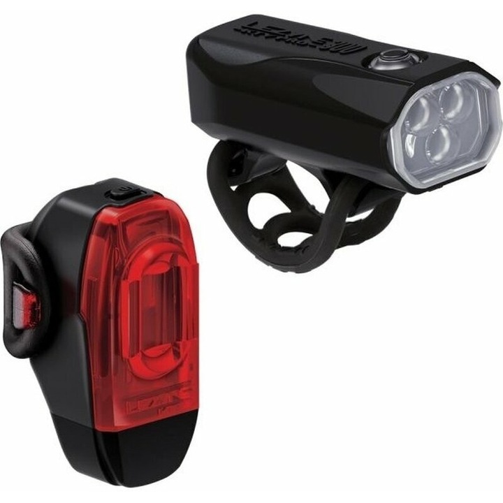 Lumini bicicleta Lezyne, Aluminiu, Negru
