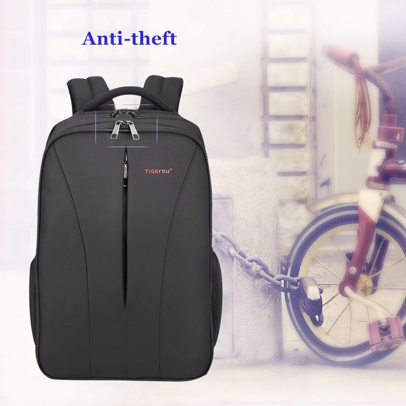 Rucsac laptop 15.6" smart casual, impermeabil, cu port USB, Tigernu, 30x17x48 cm, Negru