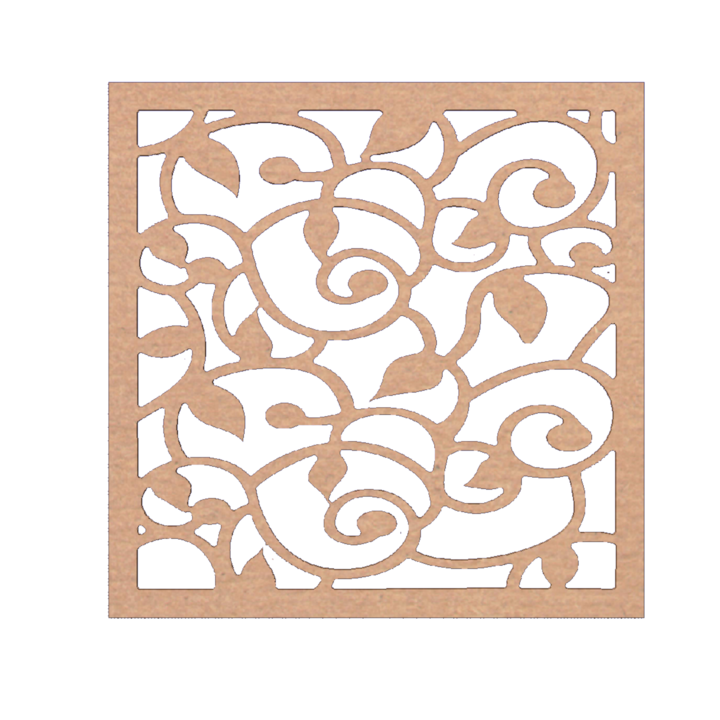 Panou decorativ traforat Mdf natur, Mos179m, 48x48 cm, 6mm