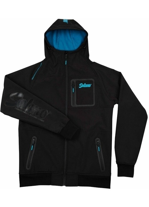 Férfi kabát, Salmo, poliészter, fekete, Fekete/Kék, 3XL