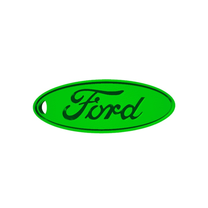 Breloc chei, "FORD", 50 X 19 mm verde