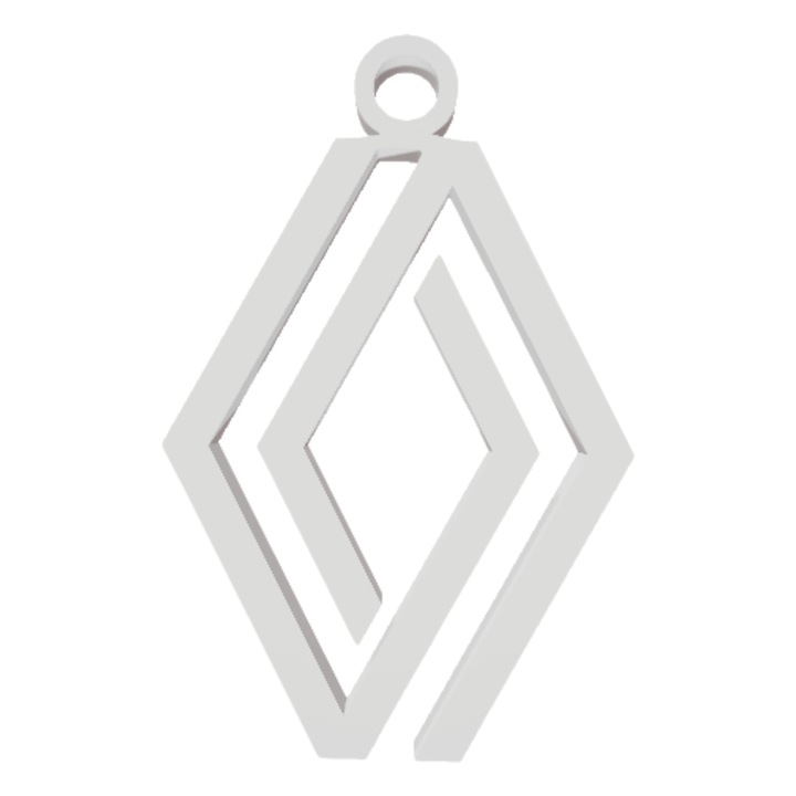 Breloc chei, "RENAULT", 55 X 36 mm alb ivory