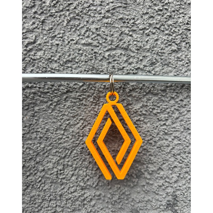Breloc chei, "RENAULT", 55 X 36 mm galben