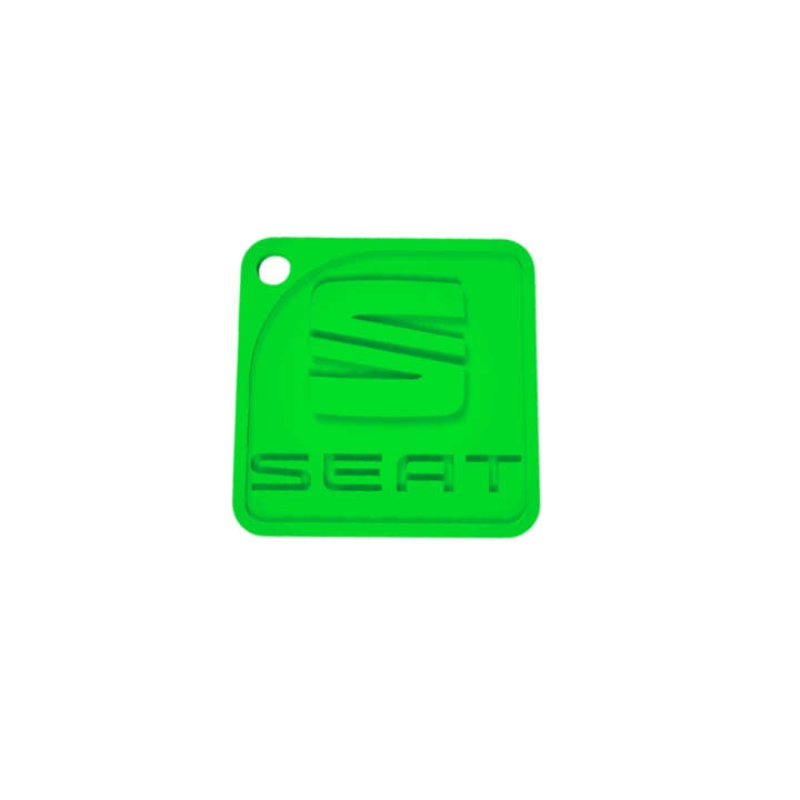 Kulcstartó, "SEAT", 50 X 50 mm zöld